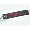 FIAT 500 Key Strap - Black EcoLeather Strap with Red 500 Logo