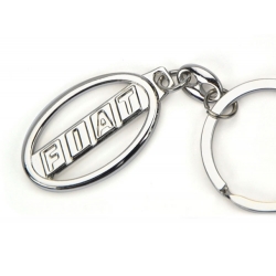 FIAT 500 Keychain - Chrome Ring with Cut Out FIAT Logo