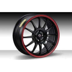 FIAT 500 Custom Wheels by Team Dynamics - Pro Race 1.2 - 16" - Custom Matte Black w/ Red Stripe Finish	
