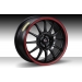 FIAT 500 Custom Wheels by Team Dynamics - Pro Race 1.2 - 16" - Custom Matte Black w/ Red Stripe Finish	